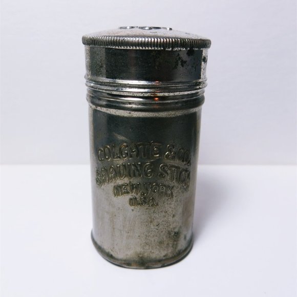 Vintage Colgate & Co. Shaving Stick Tin New York Metal 2 1/4" - Good Condition - Picture 1 of 5